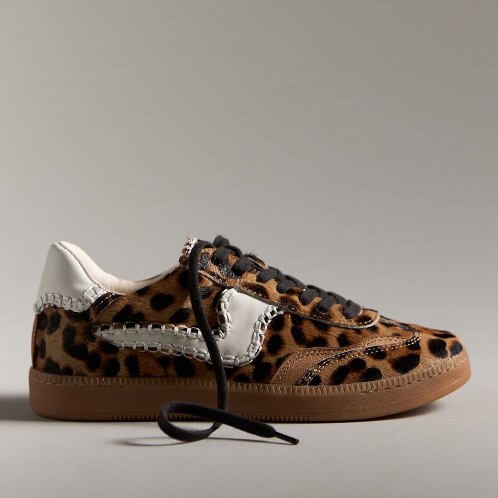 Dolce Vita Animal Print Sneakers with Black and Tan Details